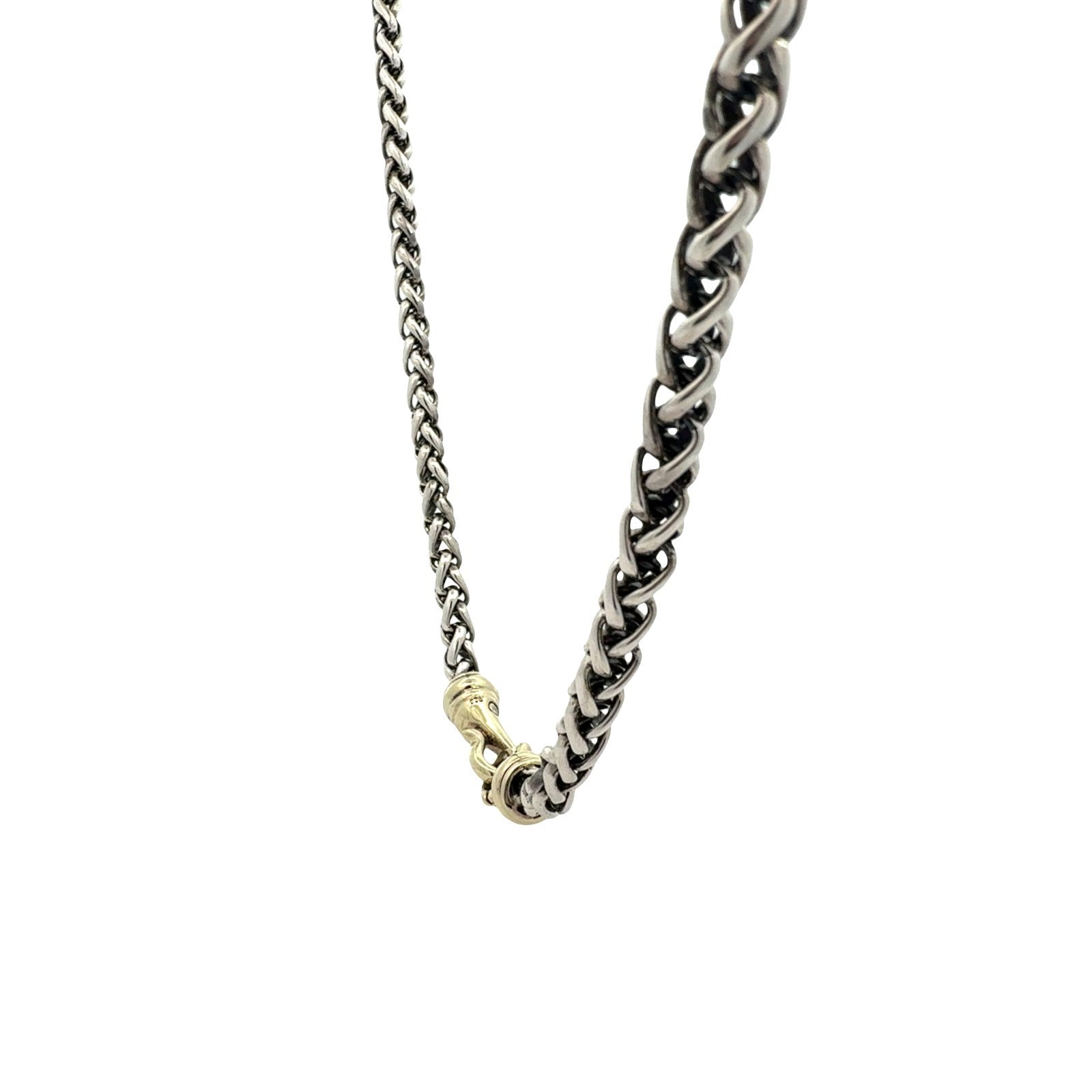 David Yurman Sterling Silver Chain Necklace with 14k Yellow Gold Clasp 20"5