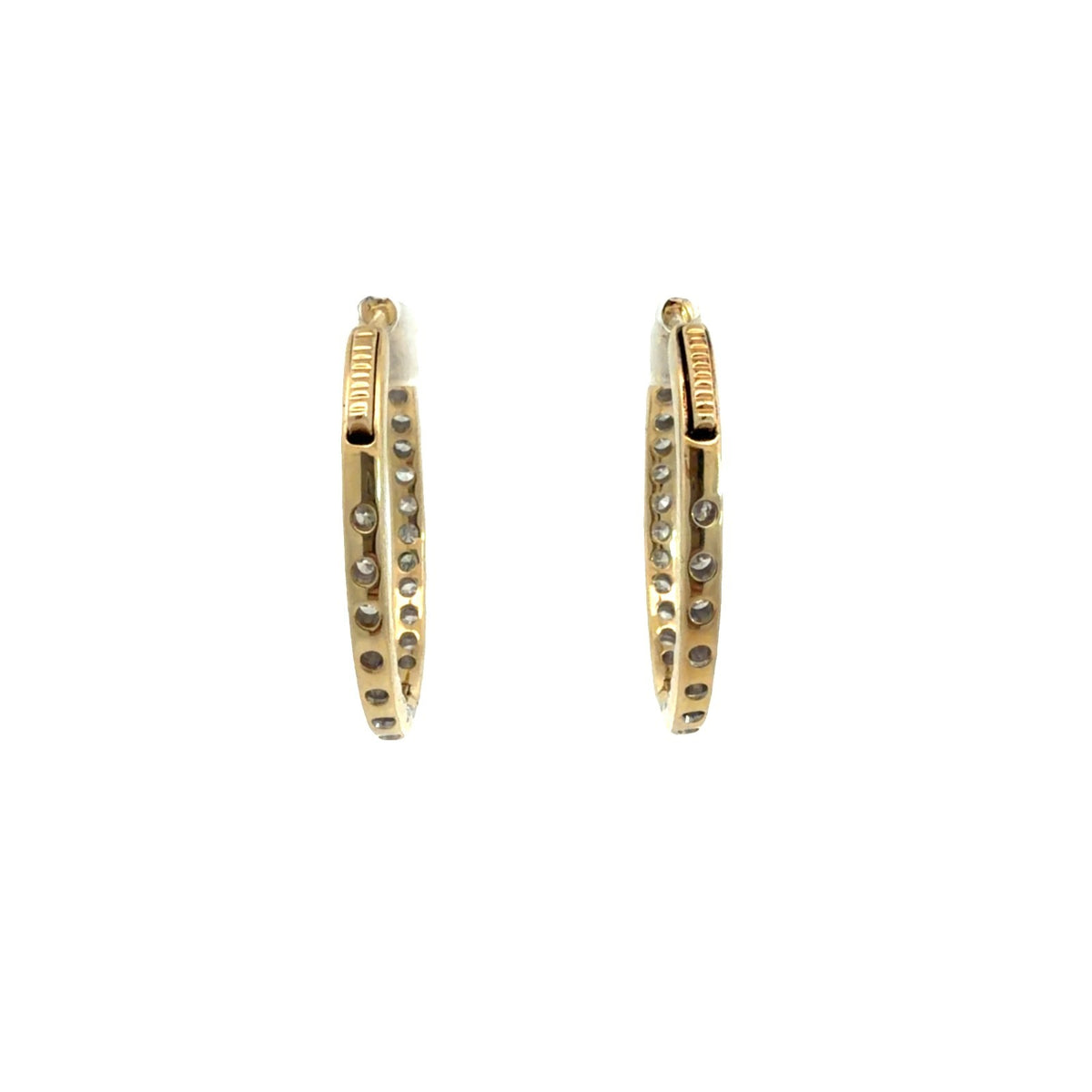 14k Yellow Gold Stamped and 0.92ctw Diamond Hoop Earrings3