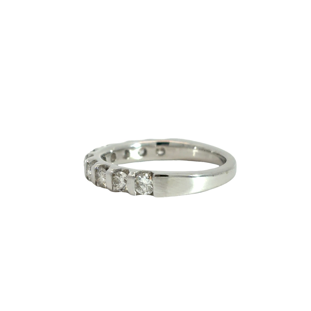 14K White Gold 10 Diamond 0.80ctw Wedding Band Ring1