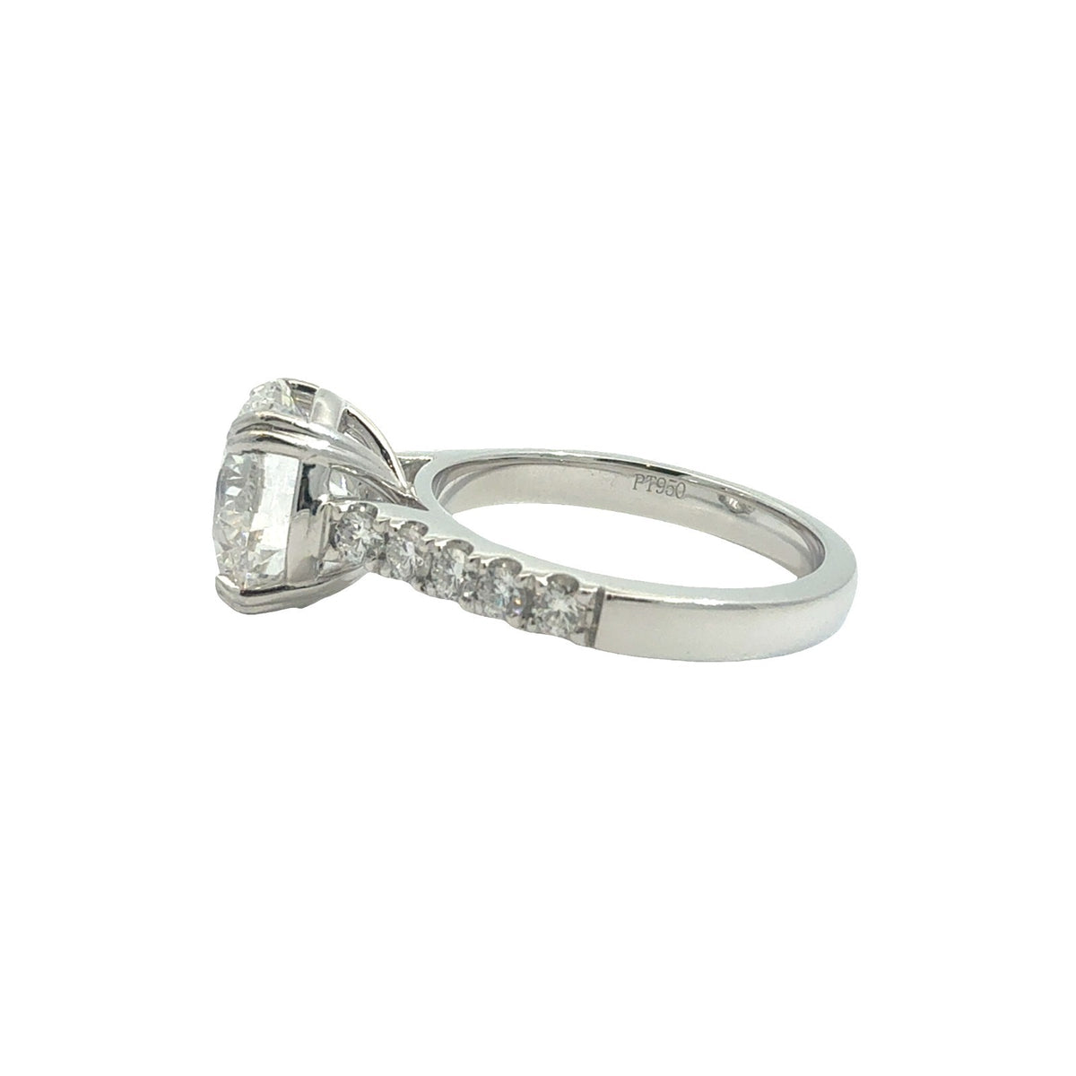 Platinum & 3.53ctw Lab Grown Diamond Pave Engagement Ring Size 5.252