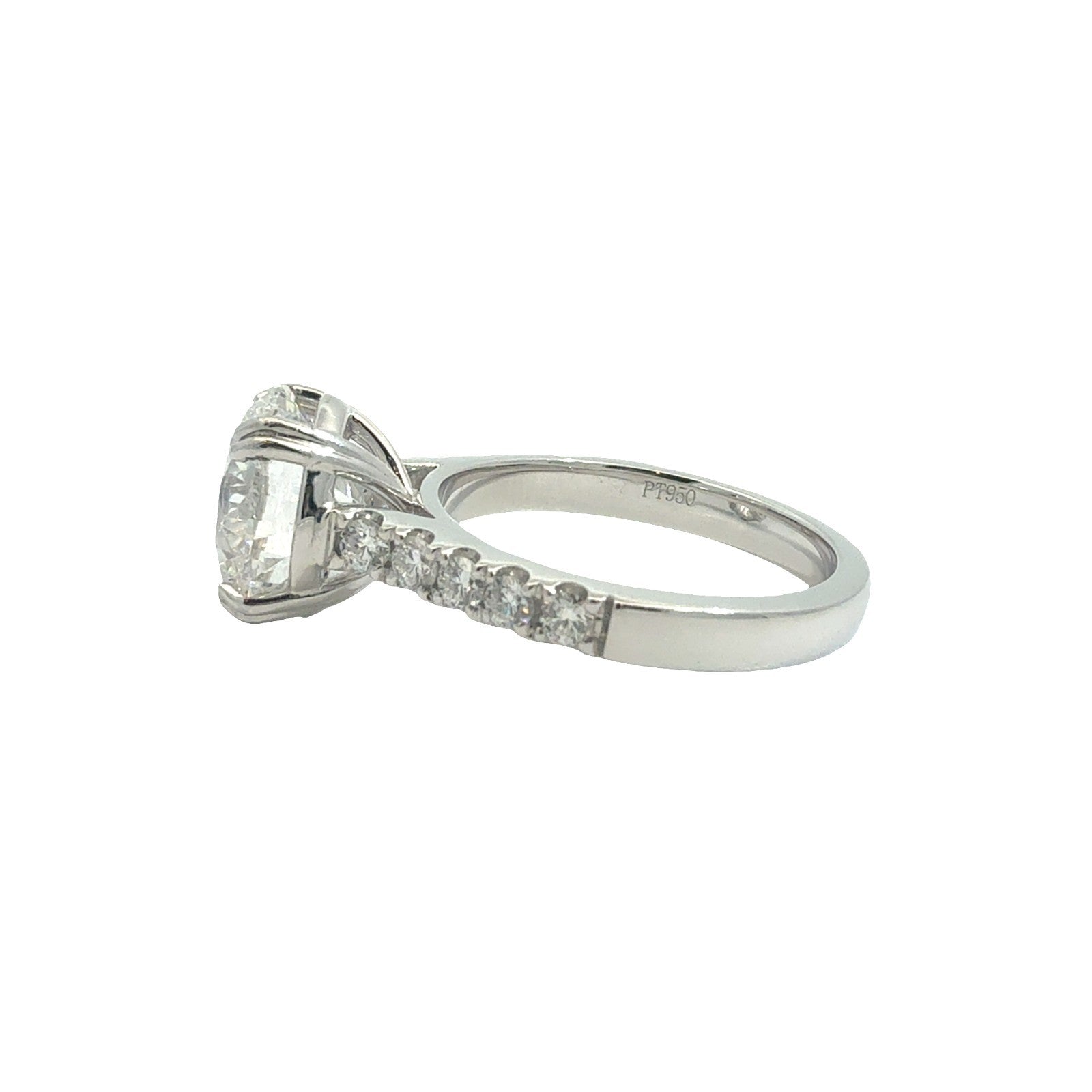 Platinum & 3.53ctw Lab Grown Diamond Pave Engagement Ring Size 5.252