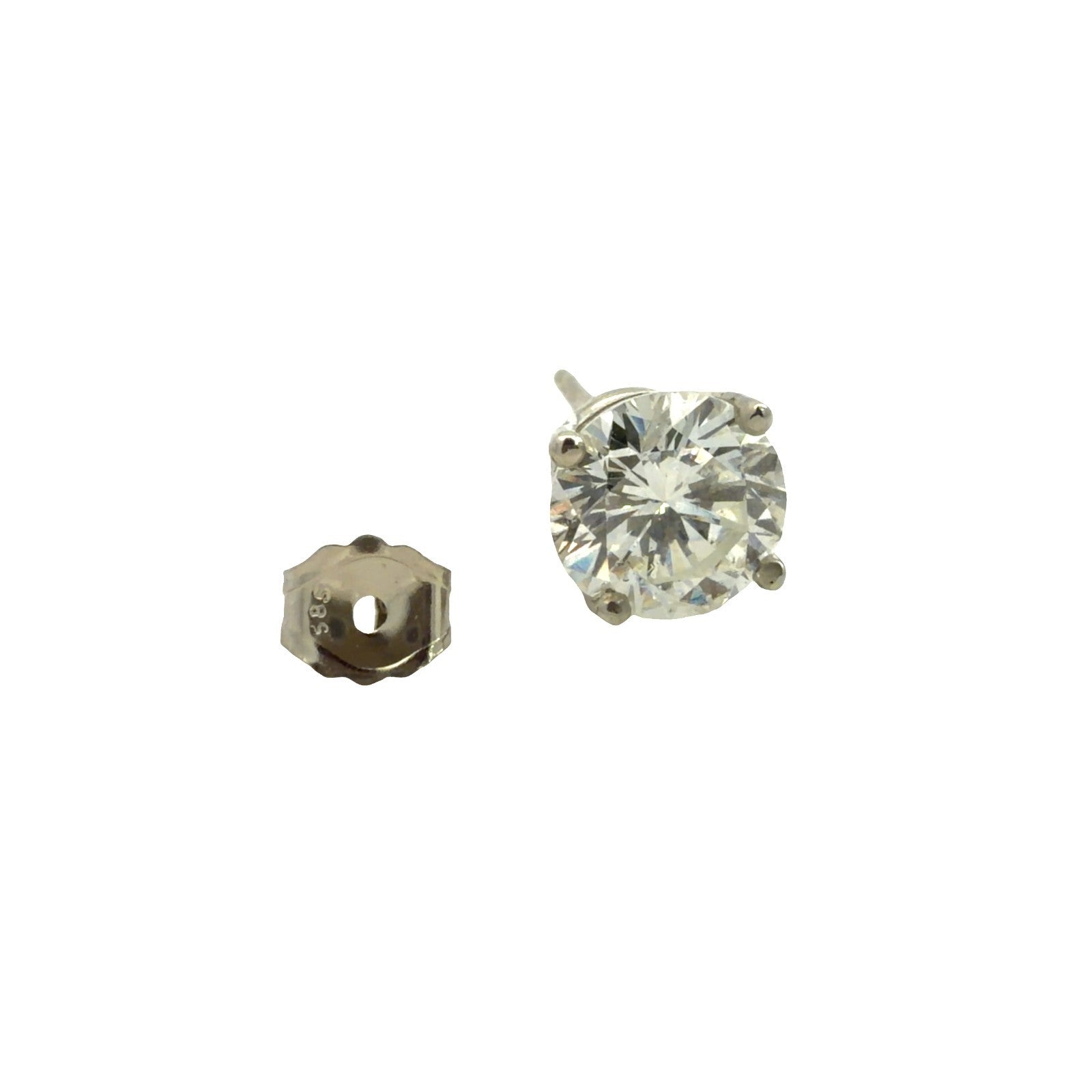 NEW 14k White Gold Round Brilliant 1.83cttw Diamond Stud Earrings0