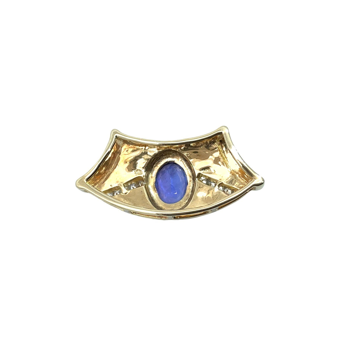 14k Yellow Gold 1.22tcw Tanzanite 0.13cttw Diamond & Opal Inlay Slider Pendant5