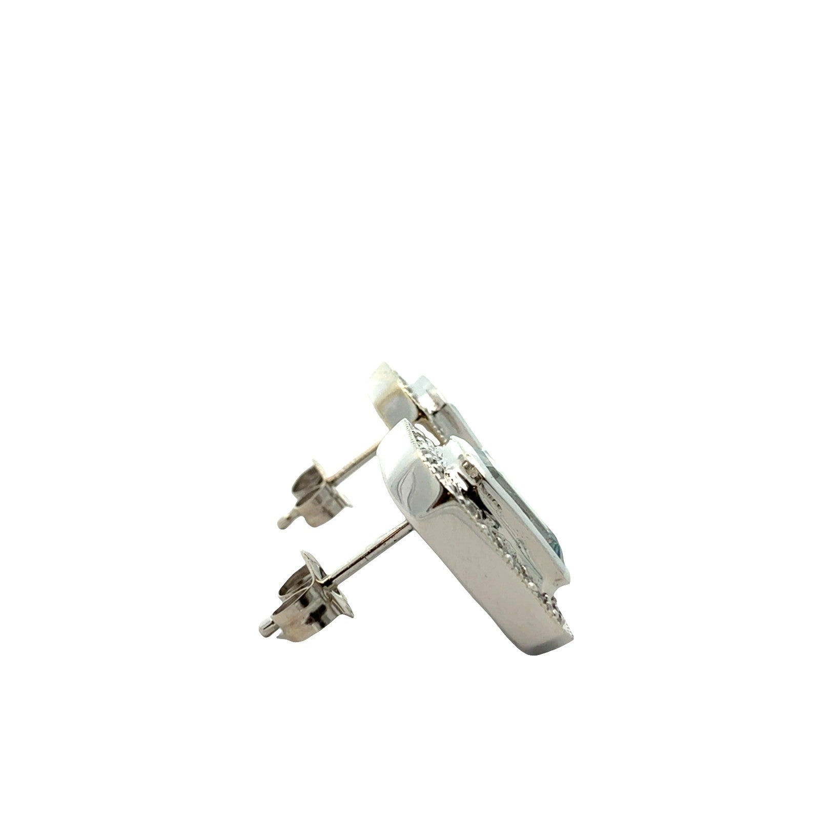 14k White Gold 1.97cttw Aquamarine andd 0.22cttw Diamond Halo Stud Earrings4