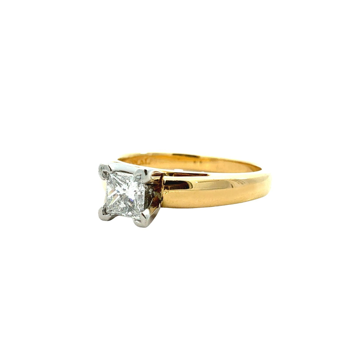 18k Yellow Gold Princess-Cut 0.38tcw Diamond Engagement Ring Platinum Prongs2