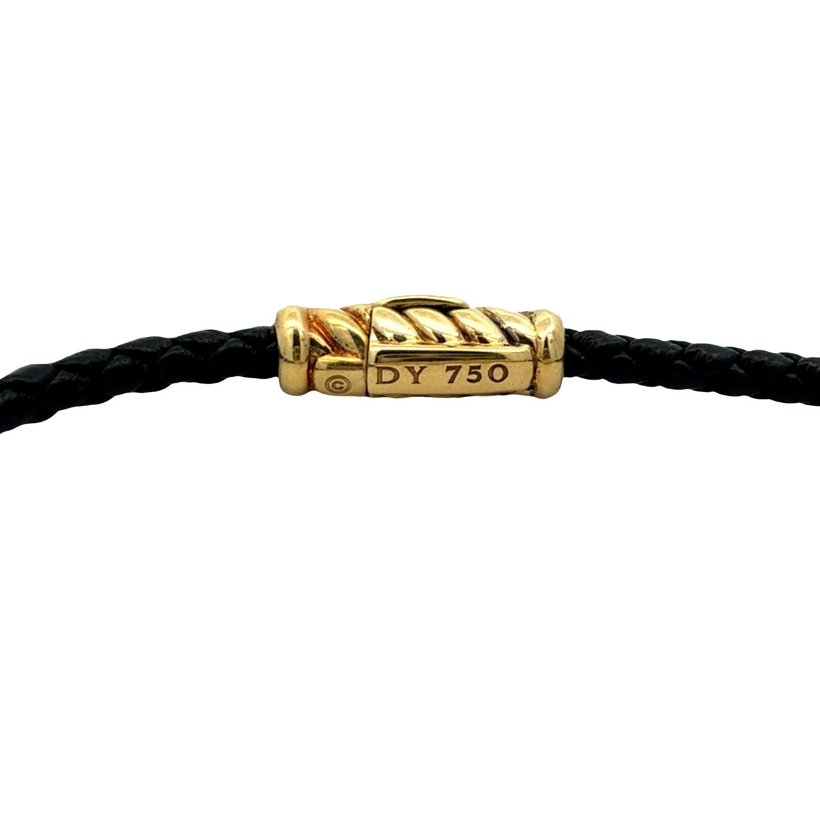 David Yurman 18k Yellow Gold and Leather Chevron Cable Bracelet5