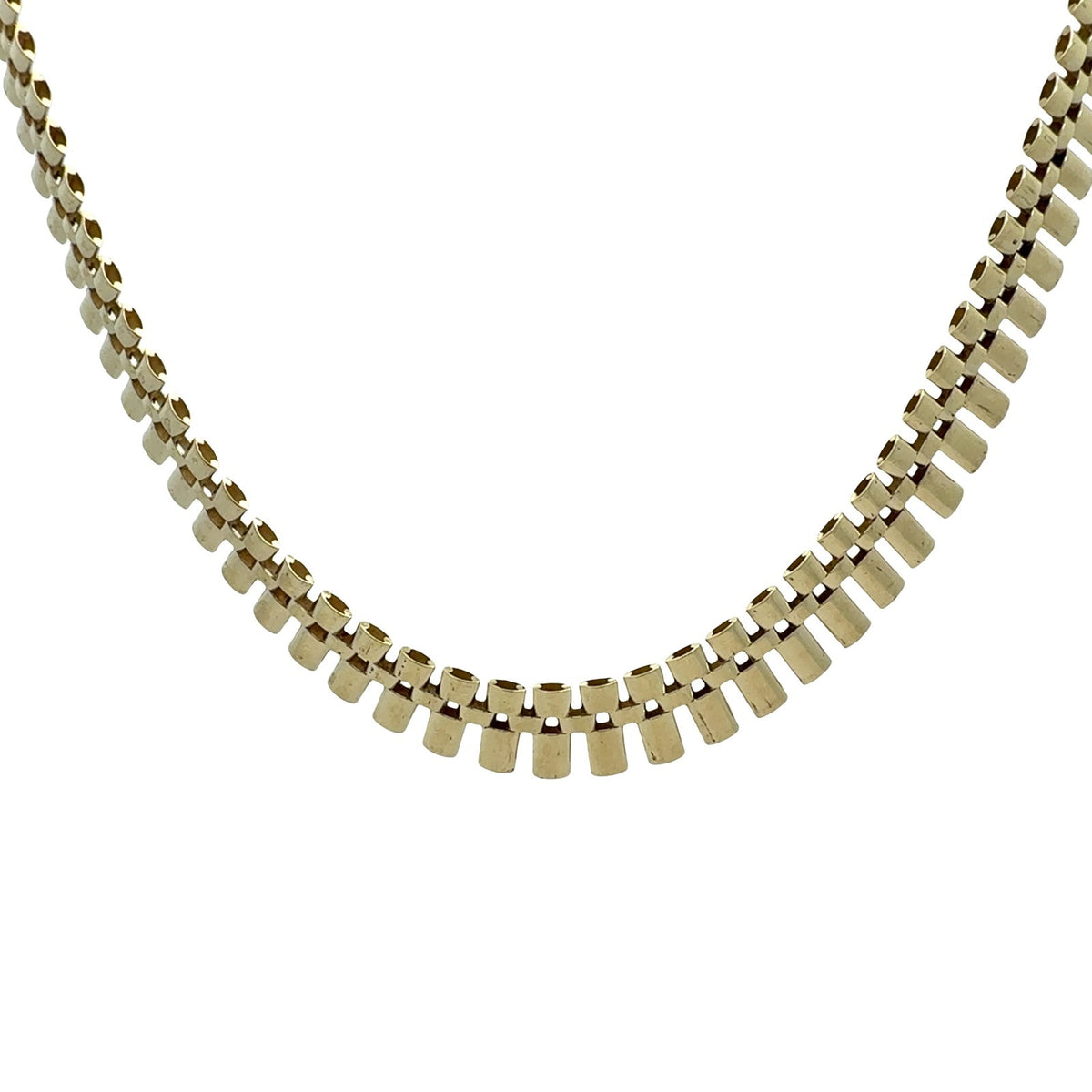 14k Yellow Gold Watch-Style Presidential Link Chain Necklace 16.5"3