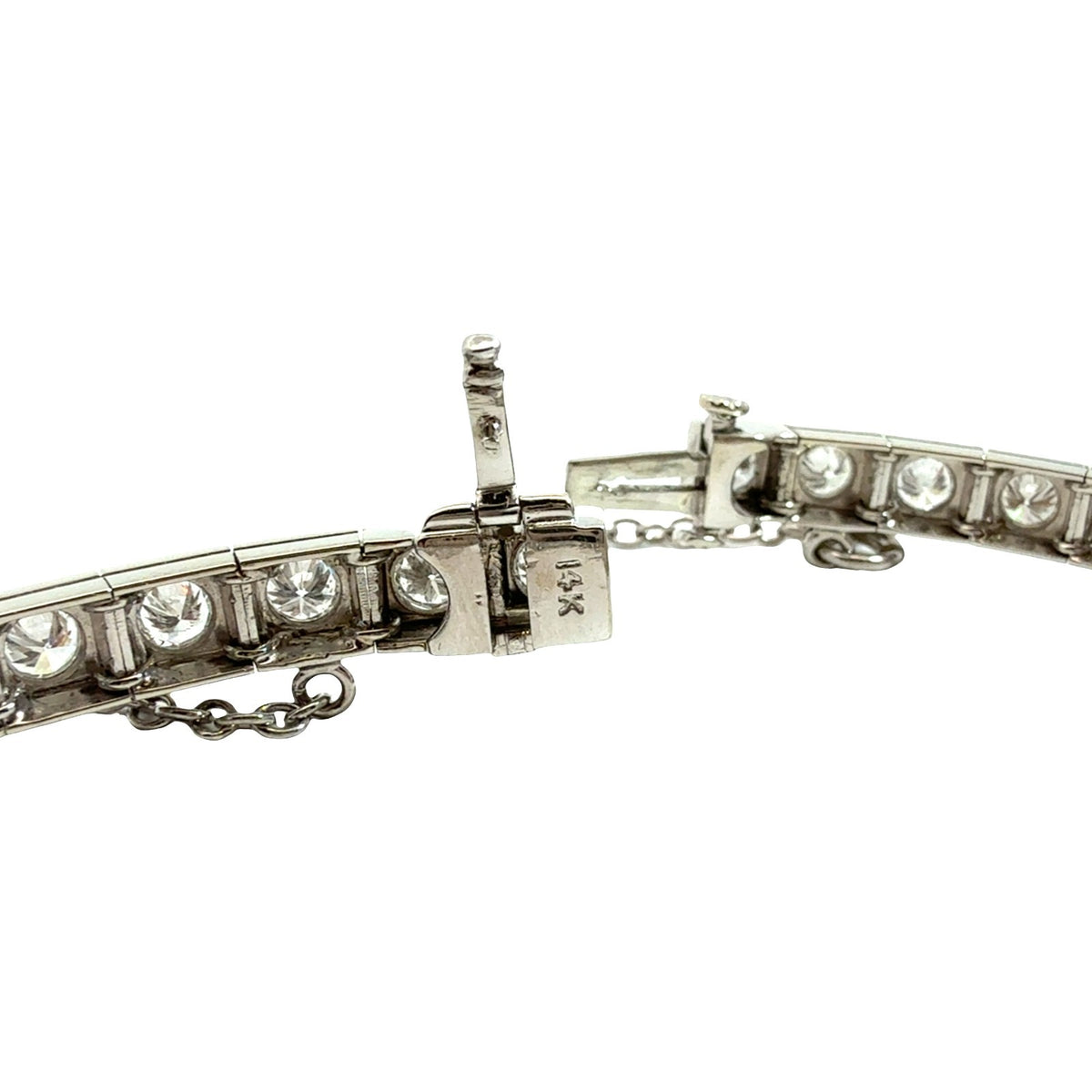 14k White Gold & 4.78cttw Diamond Box Link Tennis Bracelet5