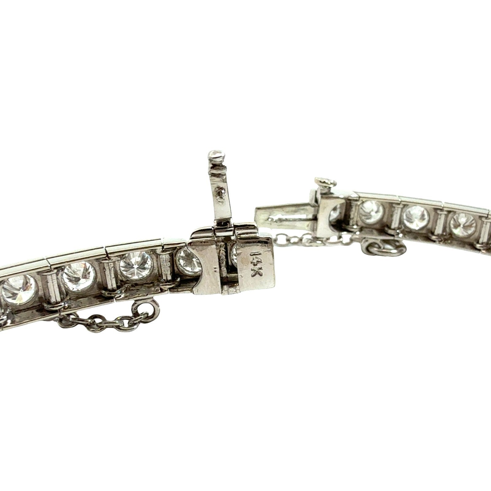 14k White Gold & 4.78cttw Diamond Box Link Tennis Bracelet5