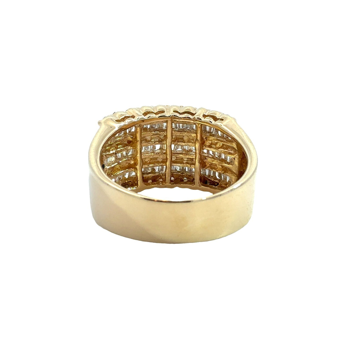 14k Yellow Gold Band Ring with 1.20ctw Prong and Channel Set Diamonds Size 7.253