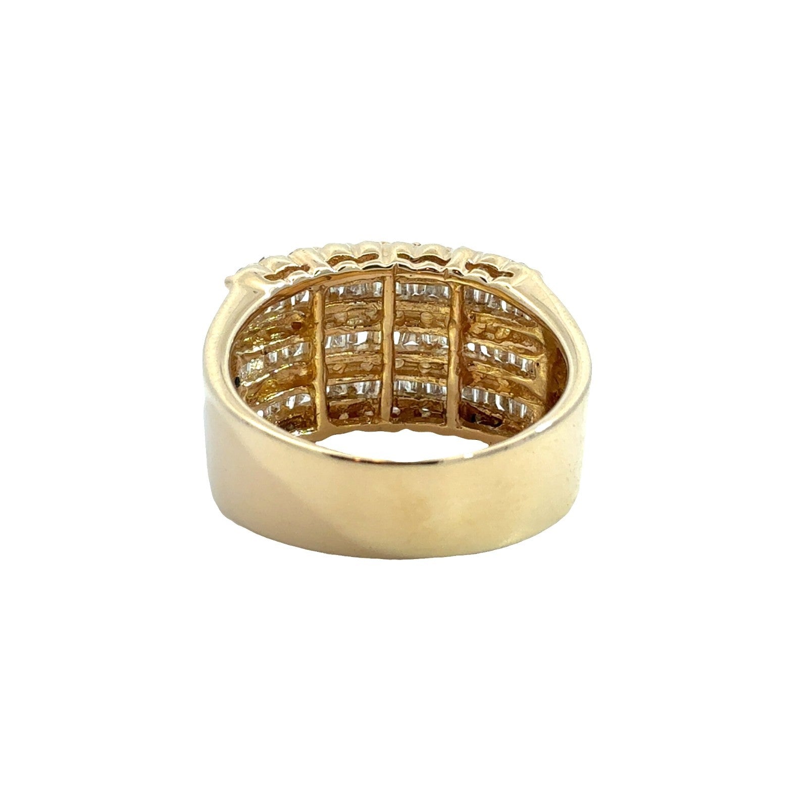 14k Yellow Gold Band Ring with 1.20ctw Prong and Channel Set Diamonds Size 7.253