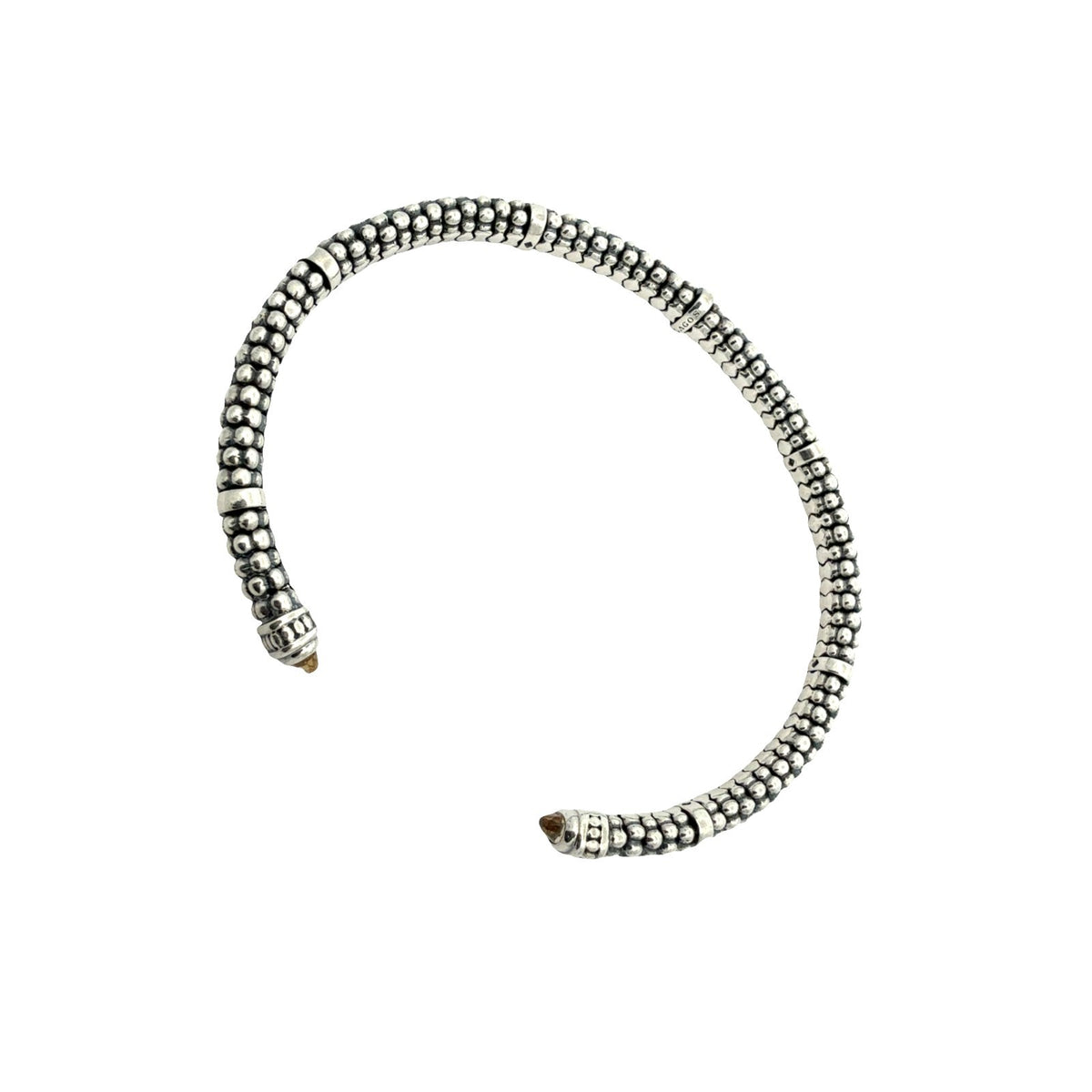 LAGOS Caviar Sterling Silver and Citrine Cuff Bracelet Medium 6.5"1