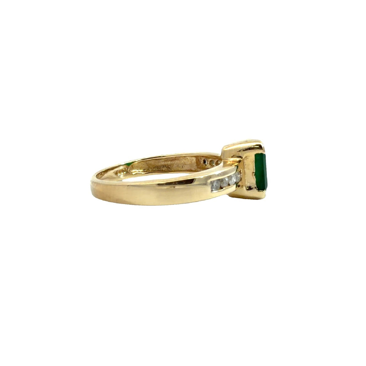 14k Yellow Gold 0.94tcw Emerald & 0.14cttw Diamond Ring Size 6.51