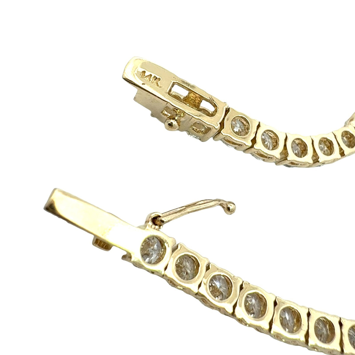 NEW 14k Yellow Gold 21.63cttw Diamond Tennis Necklace 16.5"6