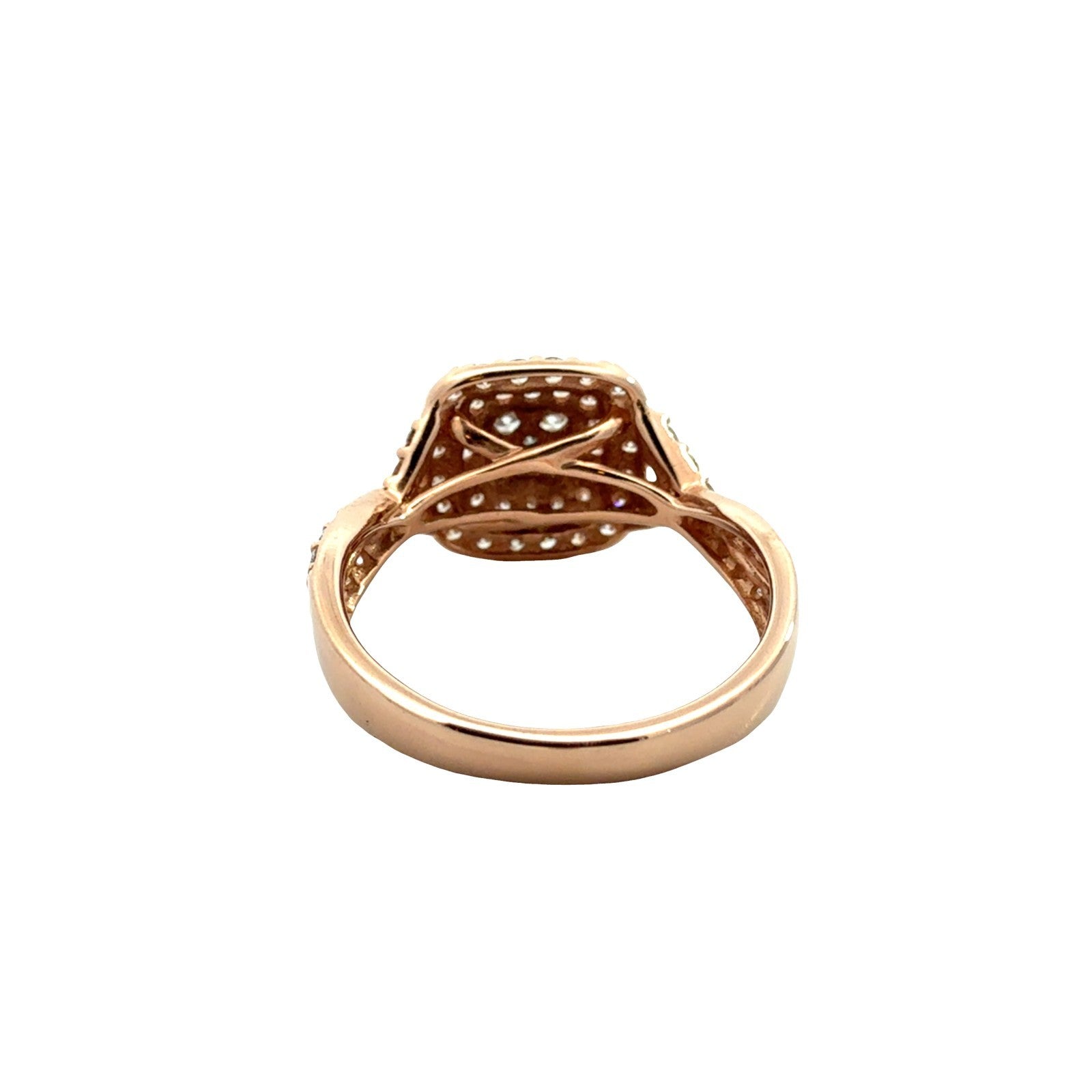 10k Rose Gold 1.08cttw Cluster Double Halo Ring4