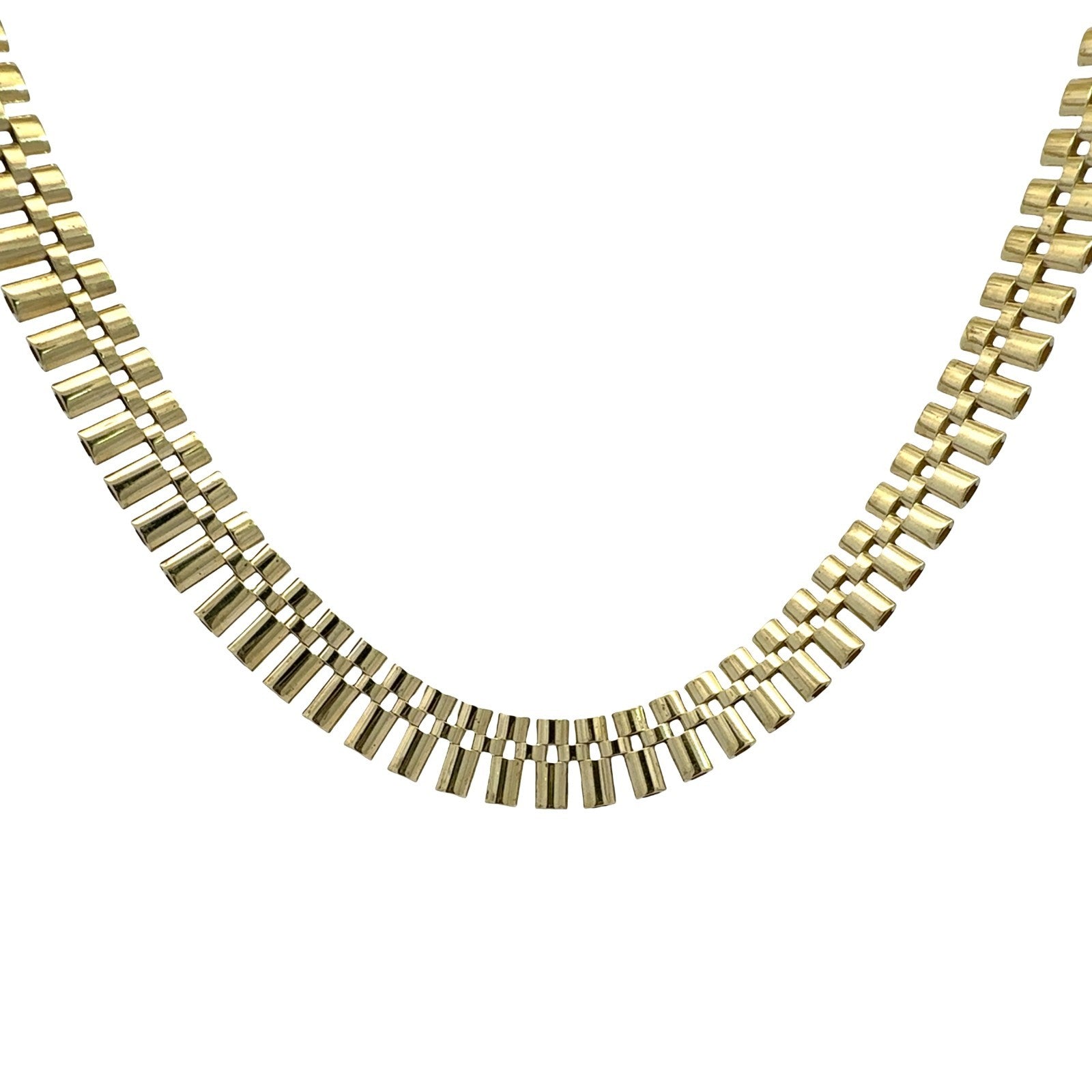 14k Yellow Gold Watch-Style Presidential Link Chain Necklace 16.5"0