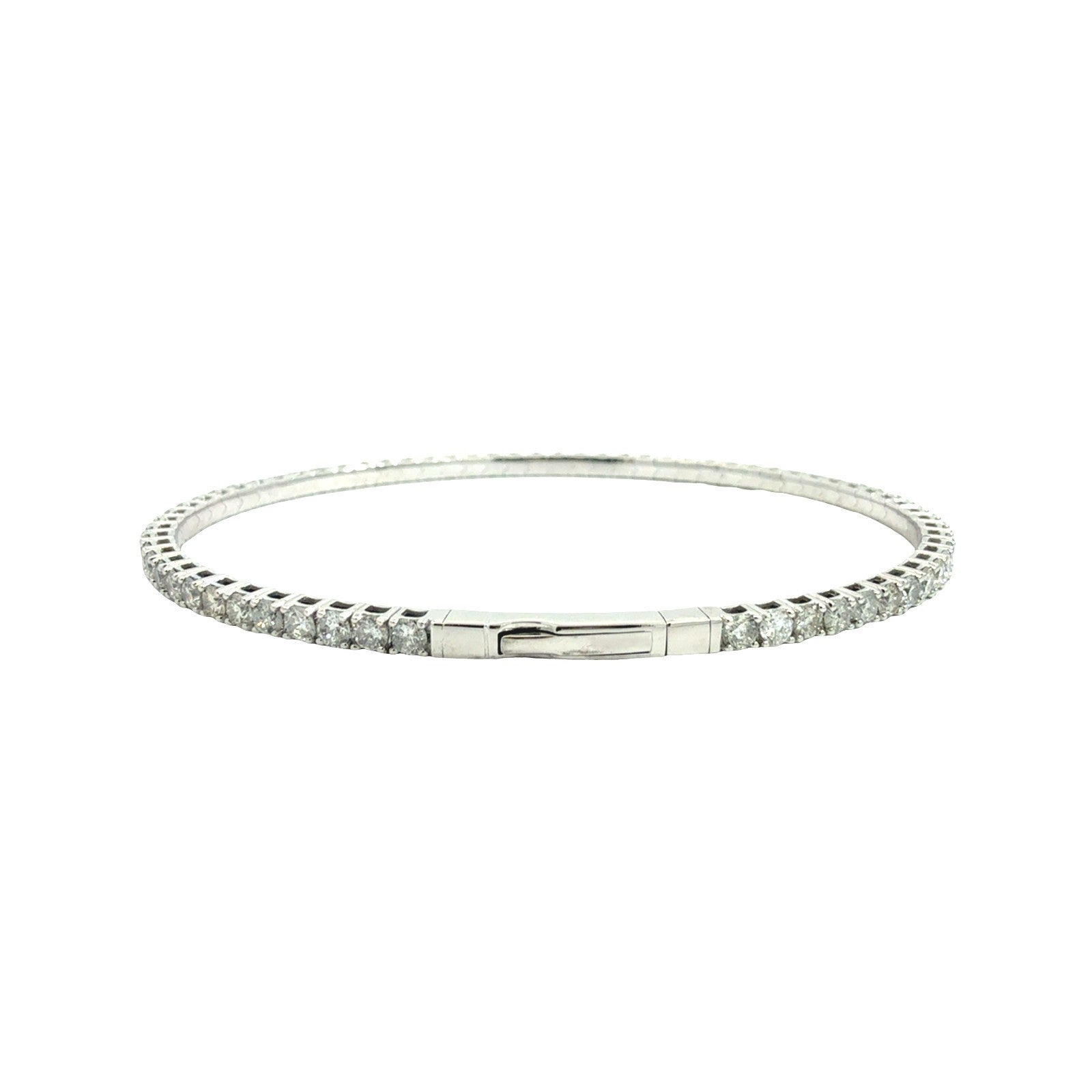 NEW 14k White Gold and 3.47cttw Flex Bangle Tennis Bracelet3