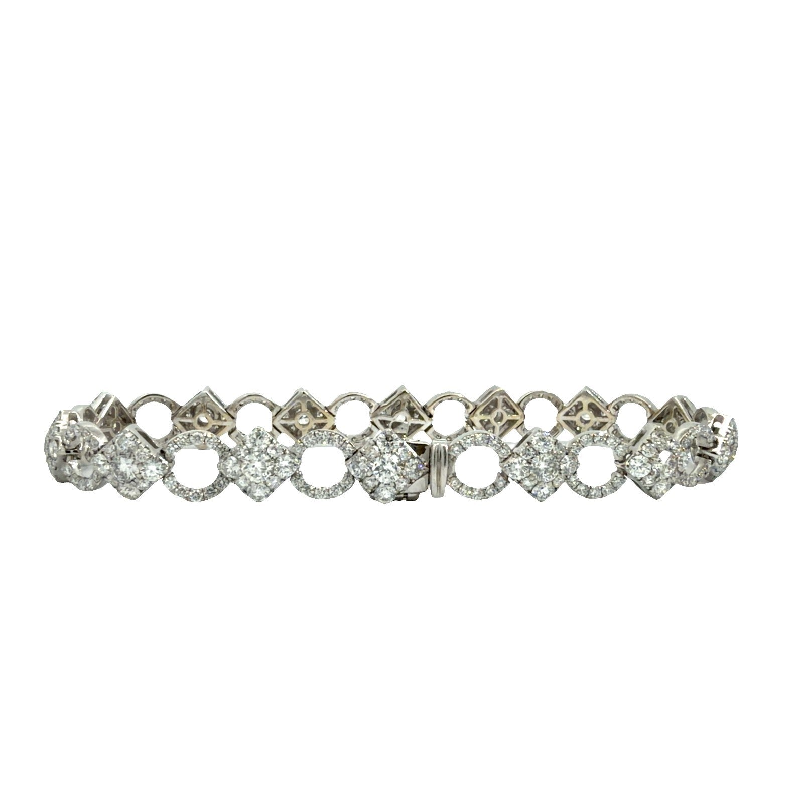 Estate 18k White Gold 6.50ctw Diamond Bracelet 7 in.0