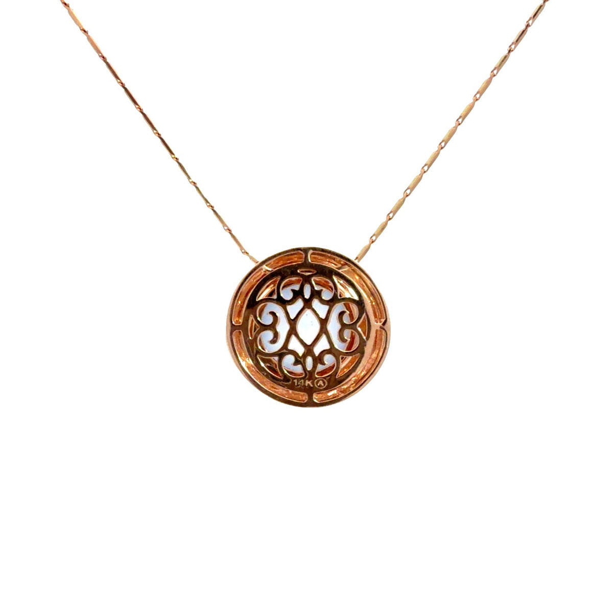 14k Rose Gold Chain Necklace with 7.18ctw Purple Chalcedony and 0.69ctw Diamond2