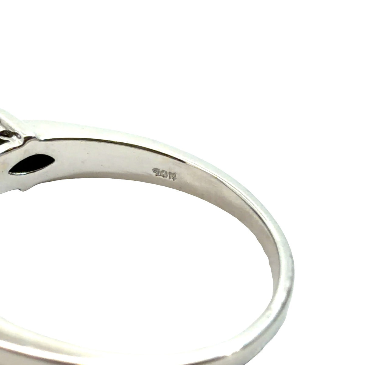 14k White Gold Channel Set 0.10ctw Diamond and 0.42ctw Sapphire Band Ring Size 95