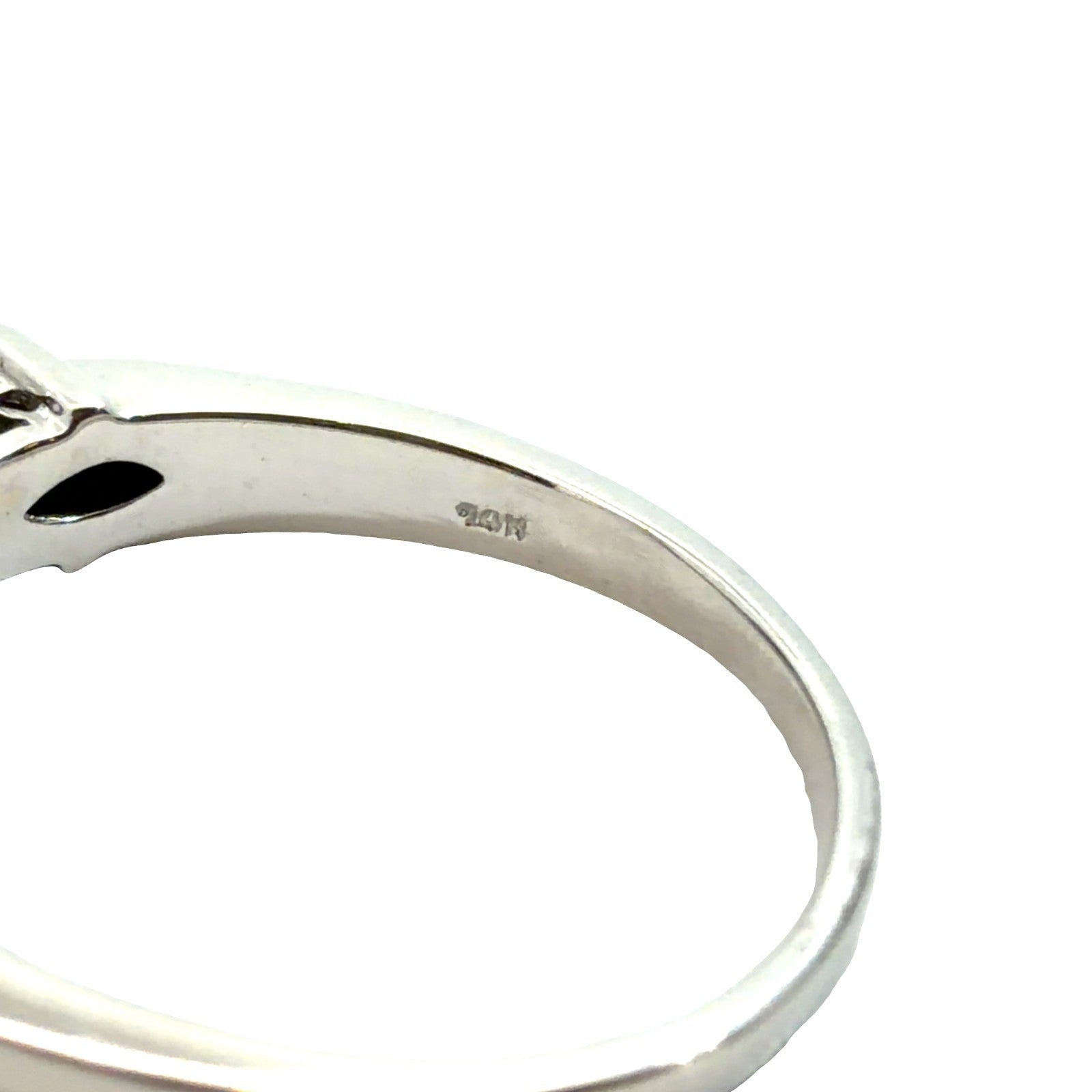 14k White Gold Channel Set 0.10ctw Diamond and 0.42ctw Sapphire Band Ring Size 95