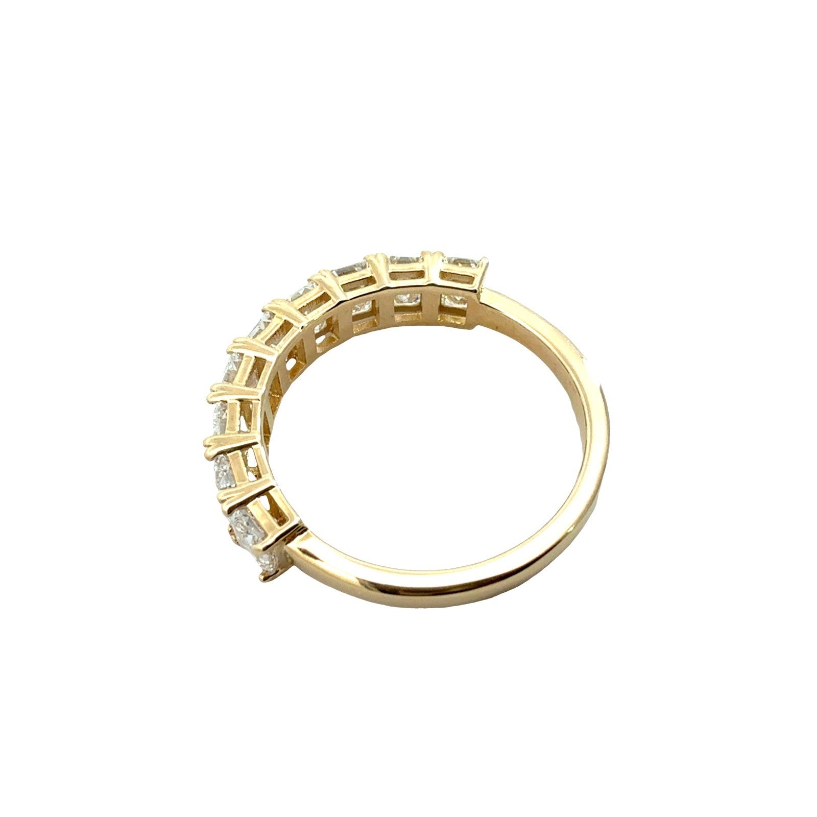 14k Yellow Gold Emerald-Cut Lab Grown 1.80cttw Diamond Half Eternity Ring5