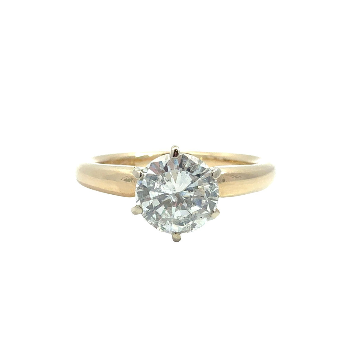14k Yellow Gold 1.09tcw Round Diamond Solitaire Engagement Ring0
