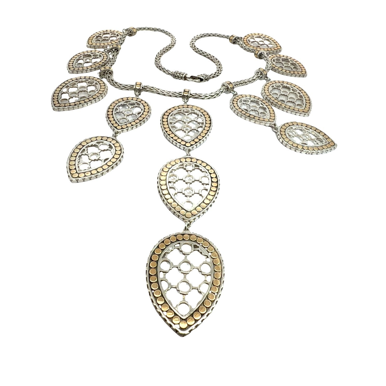 John Hardy Sterling Silver Dot Collection Teardrop Statement Necklace0