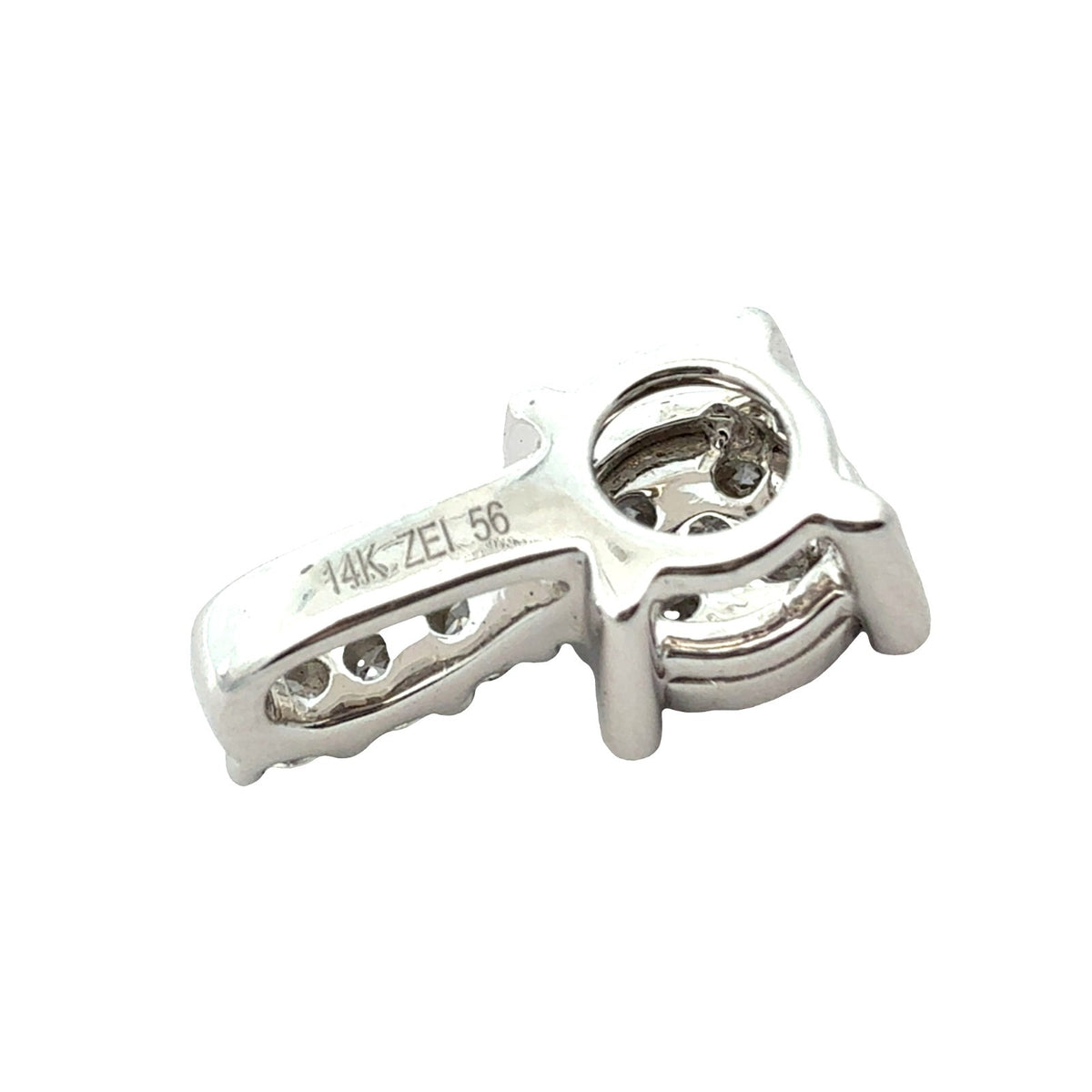 14k White Gold and 0.18ctw Diamond Cluster Pendant with IGI Report4