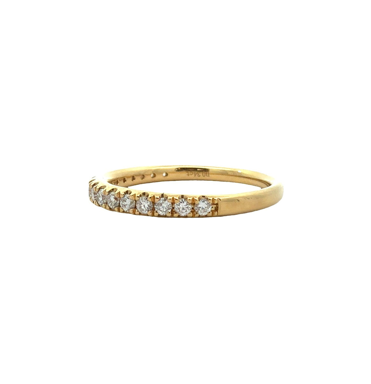 18k Yellow Gold 0.34ctw Diamond Half Eternity Band Size 6.753