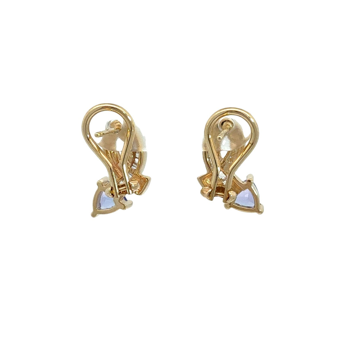 14k Yellow Gold 0.30cttw Diamond and 0.80cttw Tanzanite Ribbon Drop Earrings2