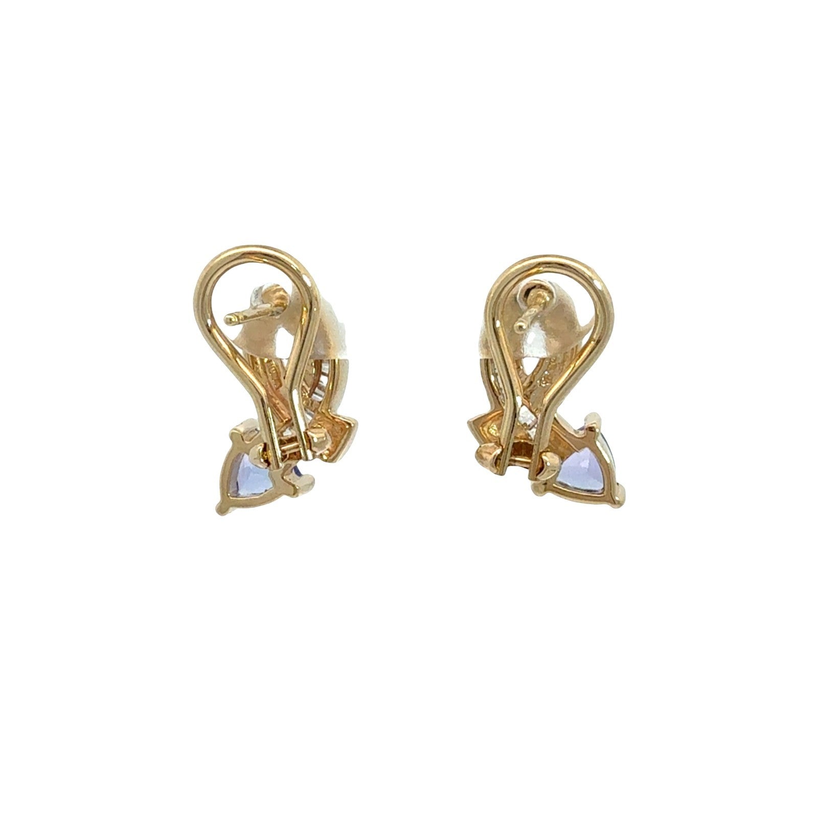 14k Yellow Gold 0.30cttw Diamond and 0.80cttw Tanzanite Ribbon Drop Earrings2