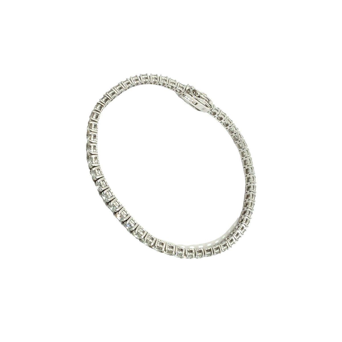 NEW 14k White Gold and 6.37cttw Diamond Tennis Bracelet1