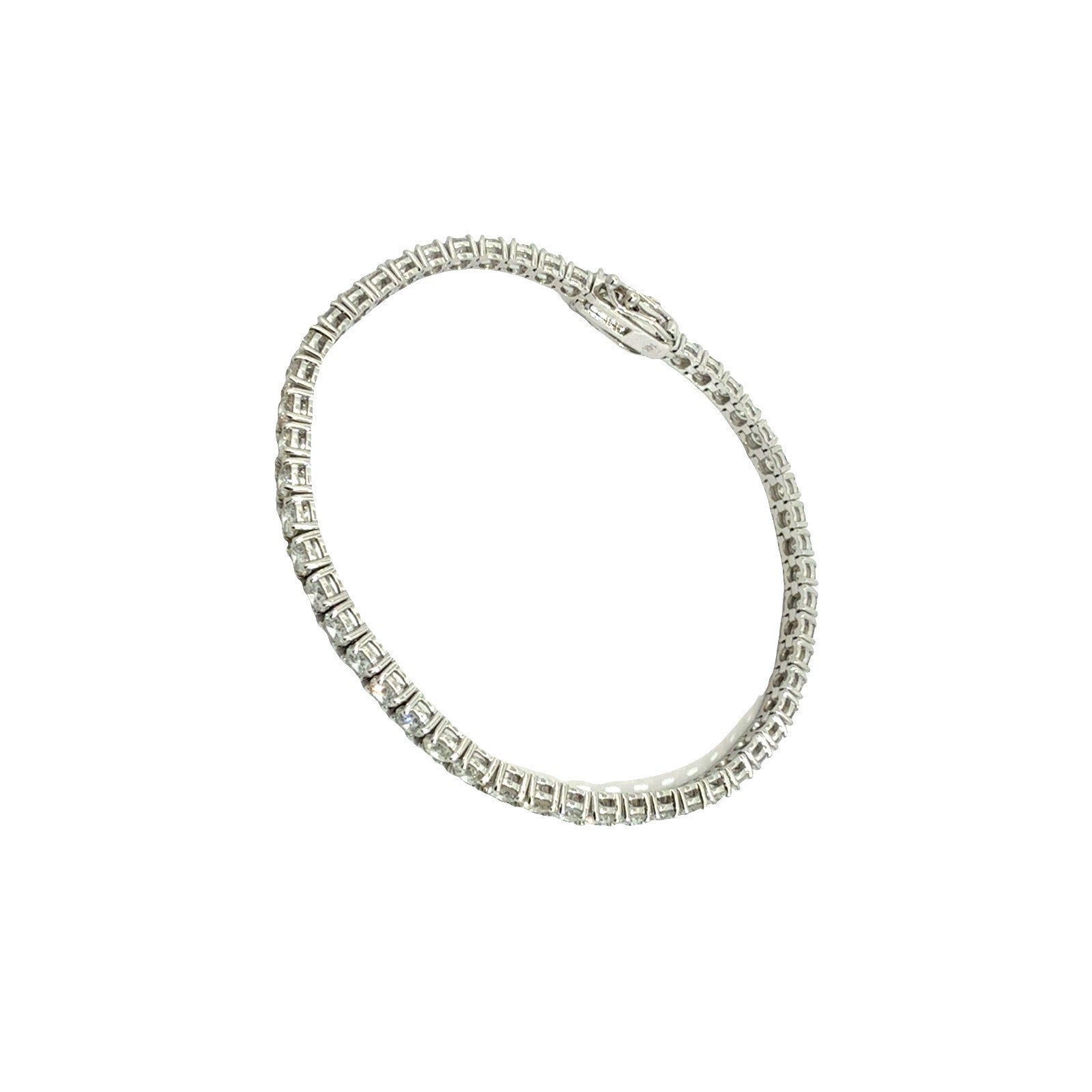 NEW 14k White Gold and 6.37cttw Diamond Tennis Bracelet1