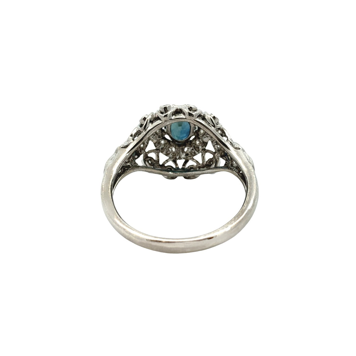 Vintage 14k White Gold 1.07tcw Sapphire and 0.26cttw Diamond Filigree Ring3