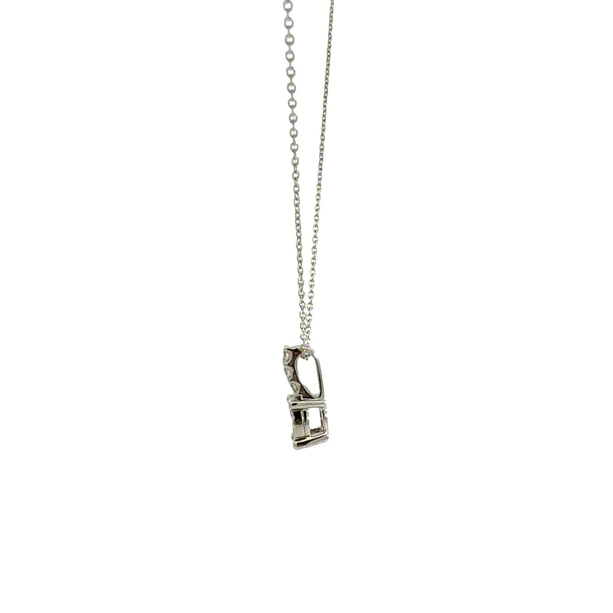 14k White Gold 0.19cttw Diamond Cluster Pendant Necklace2