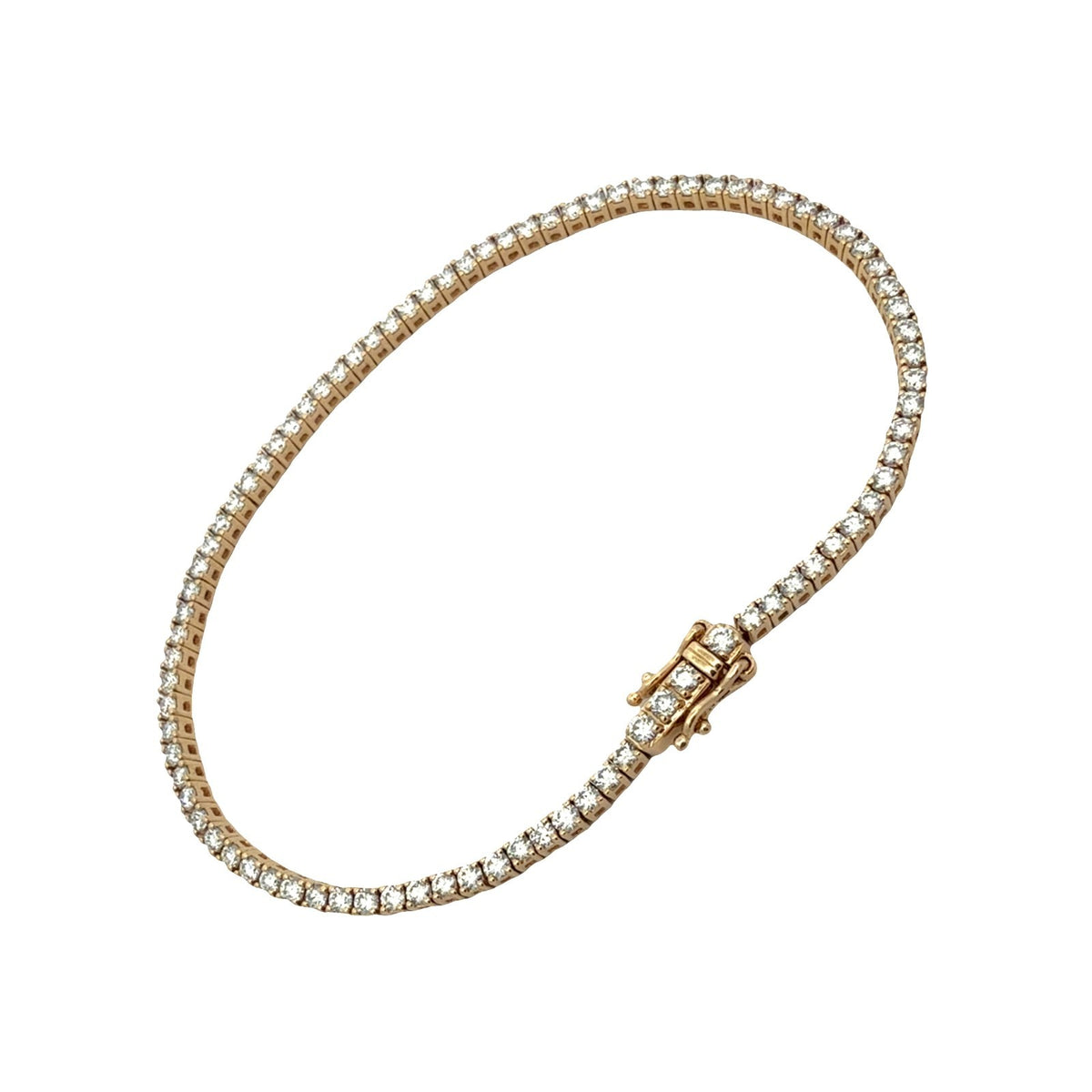 14k Yellow Gold and 2.18cttw Lab- Created Diamond Tennis Bracelet 7"4