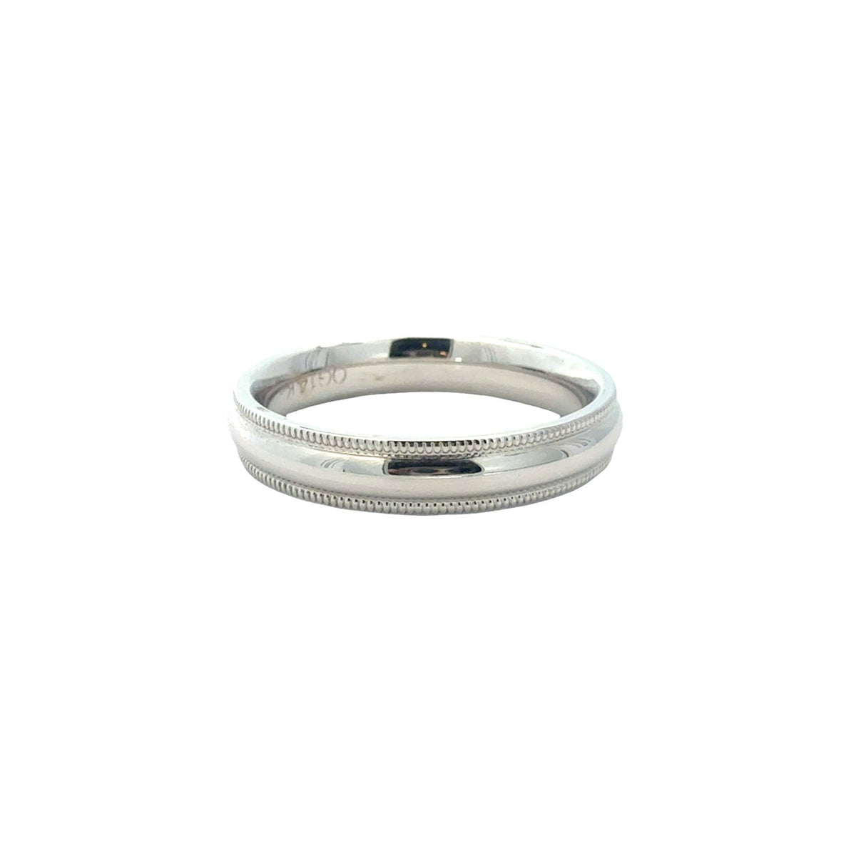 NEW Men's 14k White GoldWedding Band with Milgrain Detailing3
