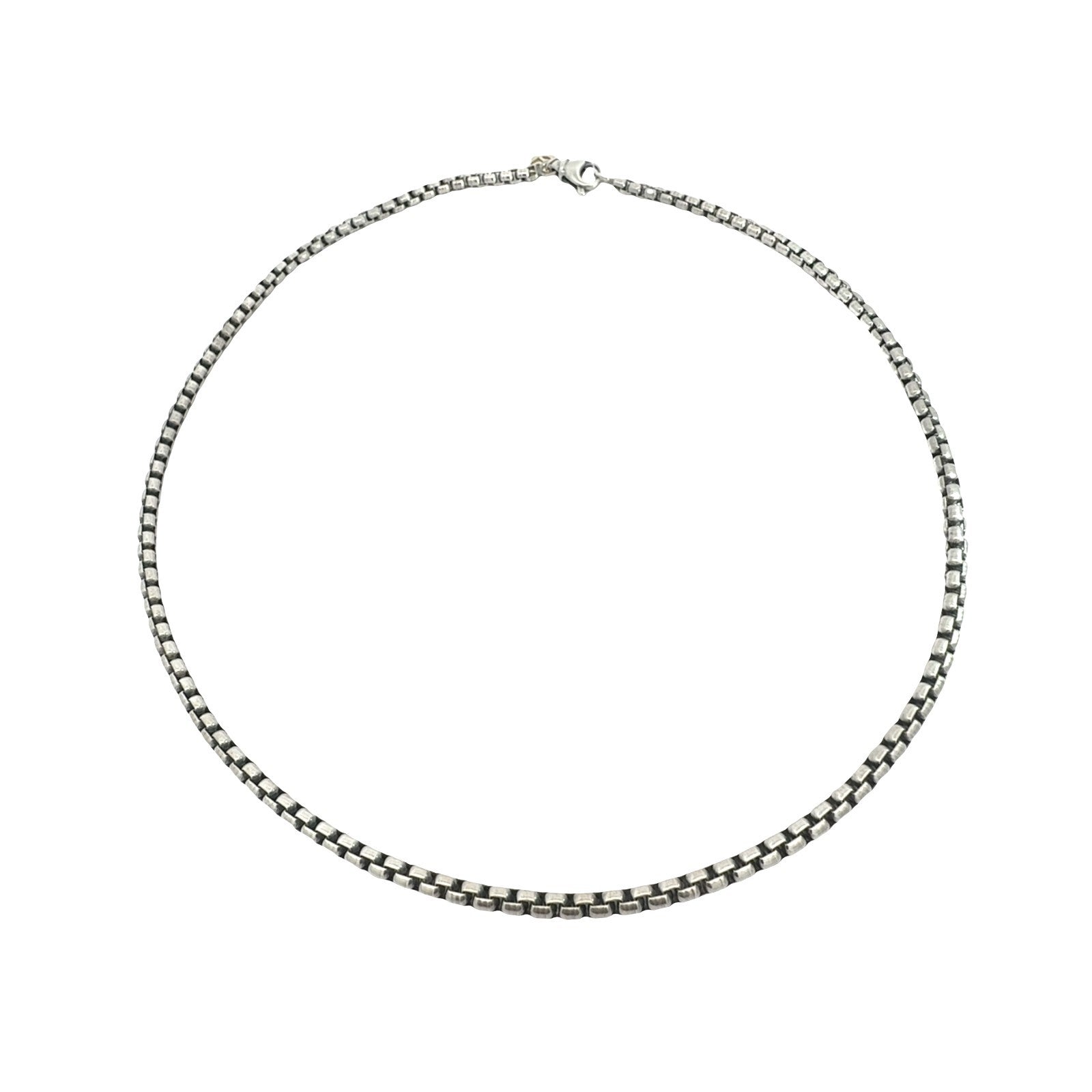 David Yurman Sterling Silver Box Link Chain Necklace1