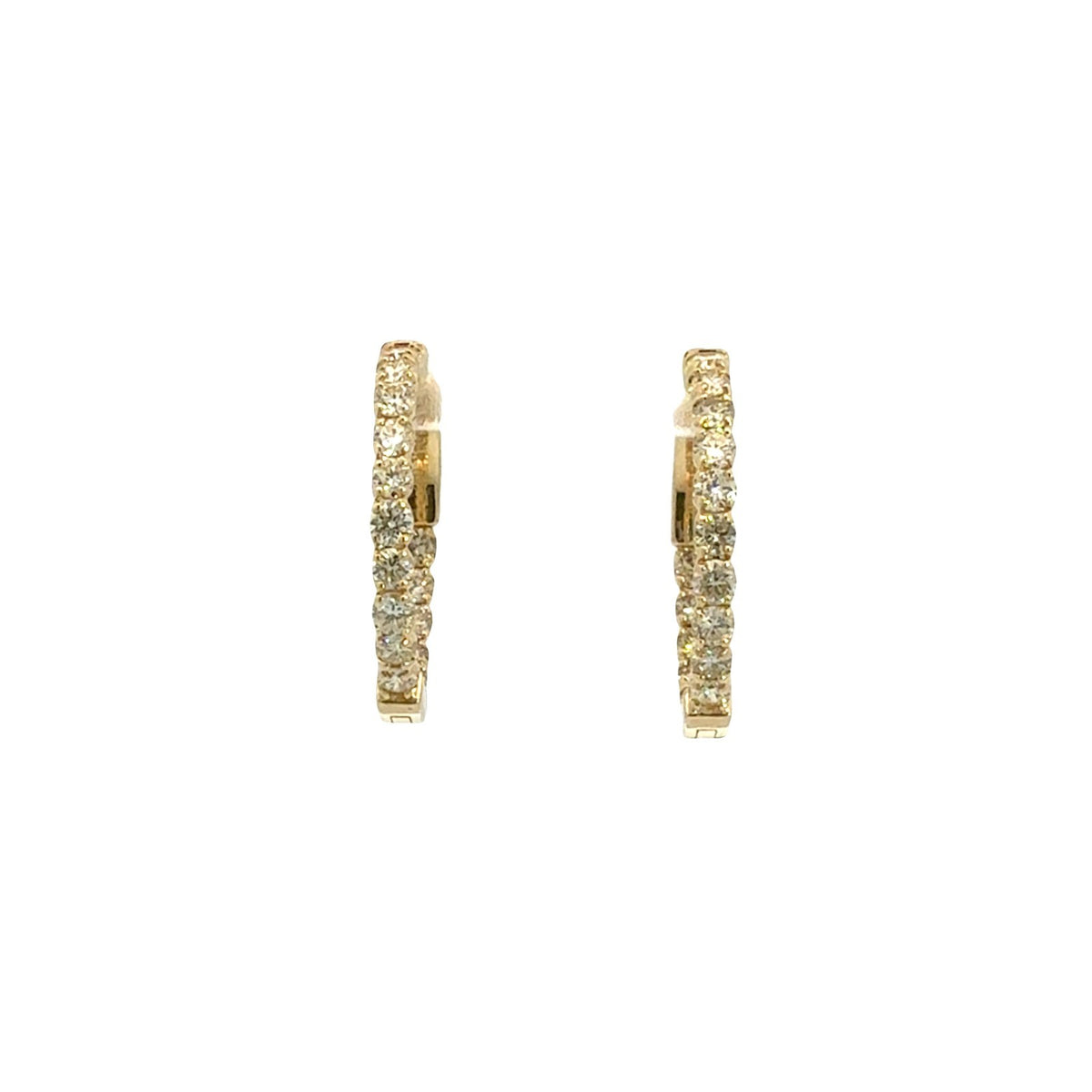 Heera Moti 14k Yellow Gold Inside-Out 1.44cttw Diamond Hoops1