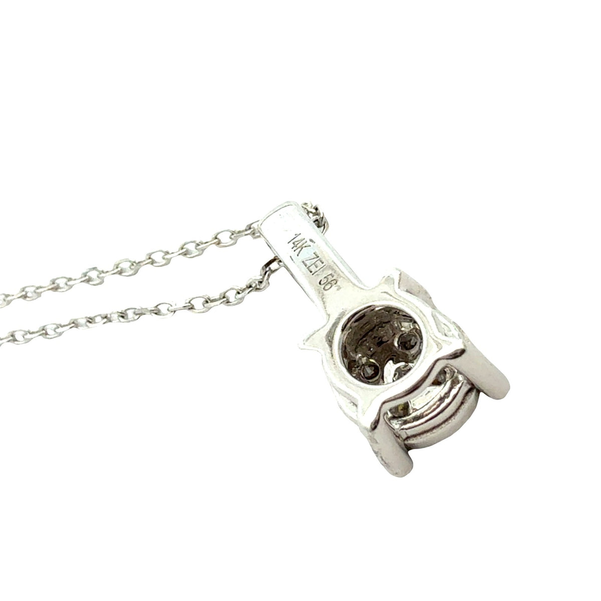14k White Gold 0.19cttw Diamond Cluster Pendant Necklace5
