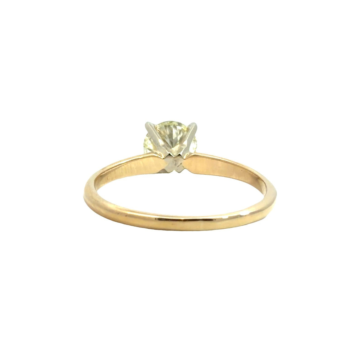 14k Yellow Gold Stamped Solitaire Ring with Round Brilliant Cut 1.06ctw Diamond2