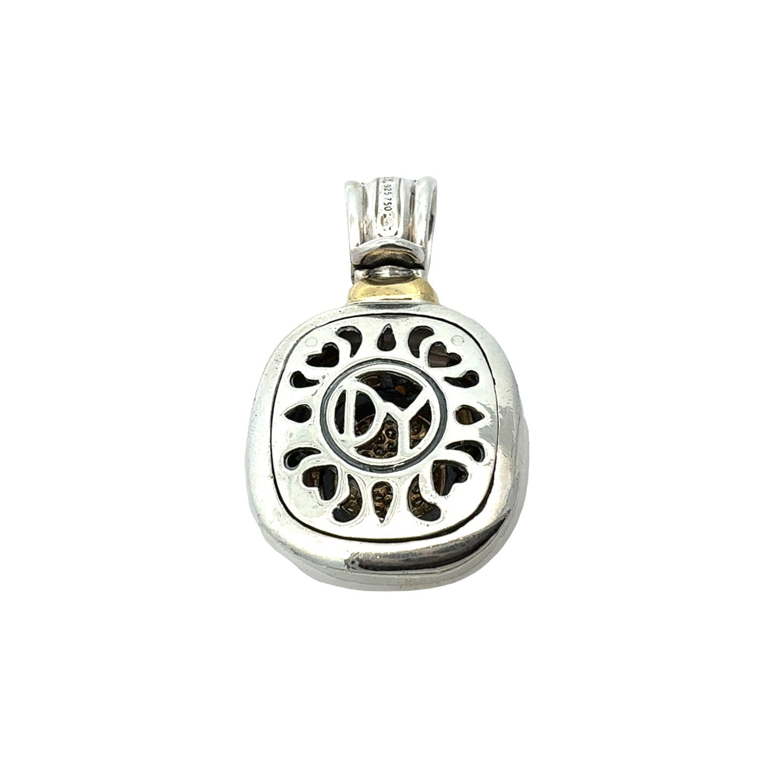 David Yurman Sterling Silver 18k Yellow Gold 0.45cttw Diamond Albion Pendant6
