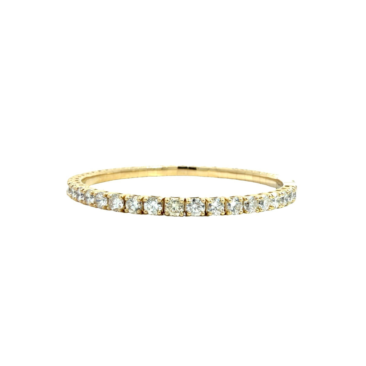 NEW 14k Yellow Gold 7.77cttw Diamond Tennis Bracelet Flex Bangle 6.75"1