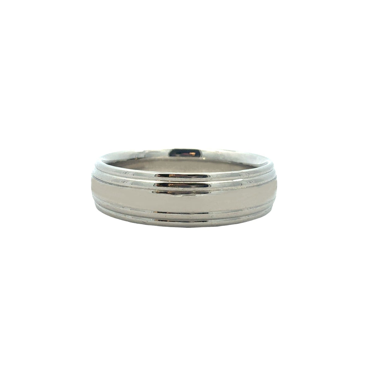 Men's Platinum Grooved Wedding Band3