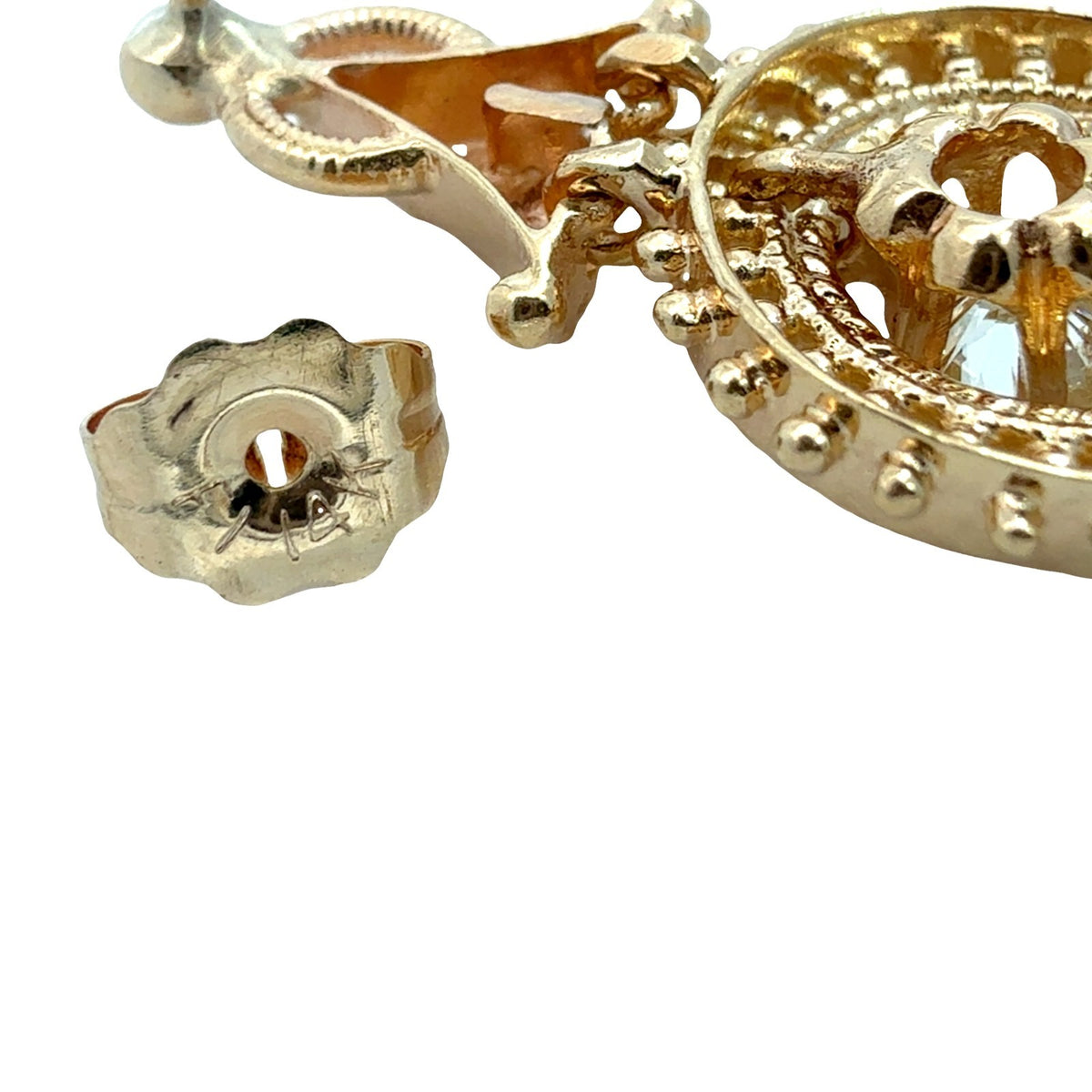Vintage 14k Yellow Gold Stamped 0.30cttw Diamond Drop Earrings5