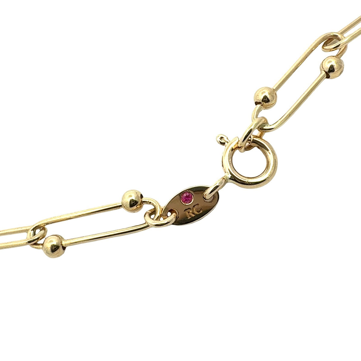 Roberto Coin 18k Yellow Gold Beaded Paperclip Chain Necklace5