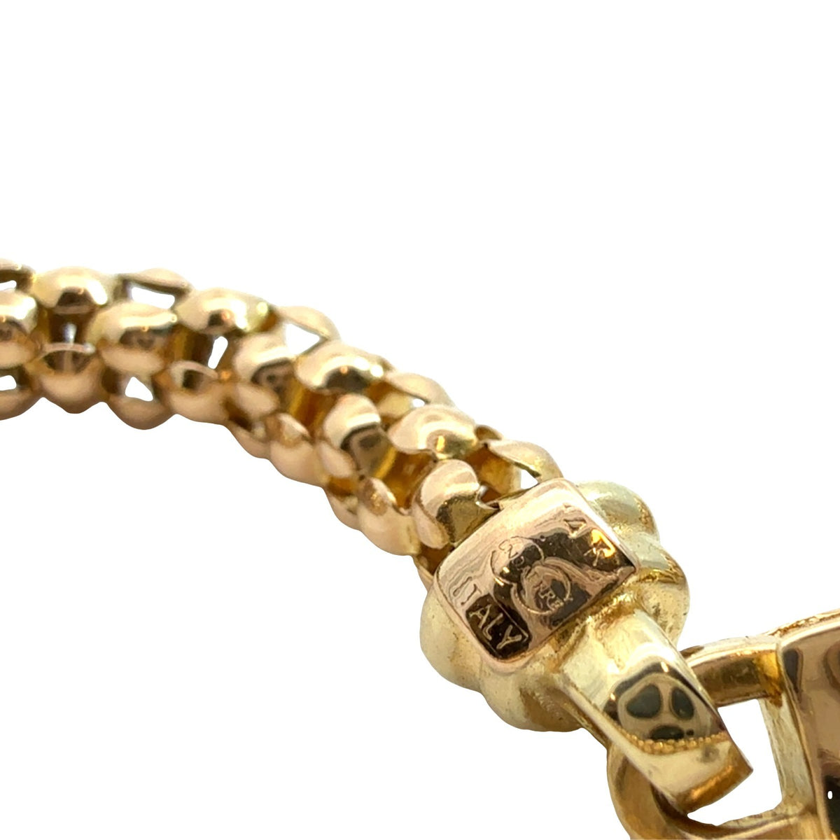 14k Yellow Gold Italian Bubble Link Chain Bracelet 7.25"4