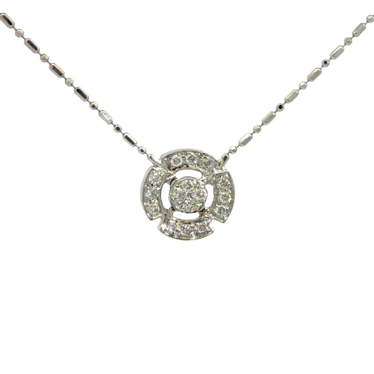 Vintage 18k White Gold 0.28ctw Necklace 16.5&quot;0