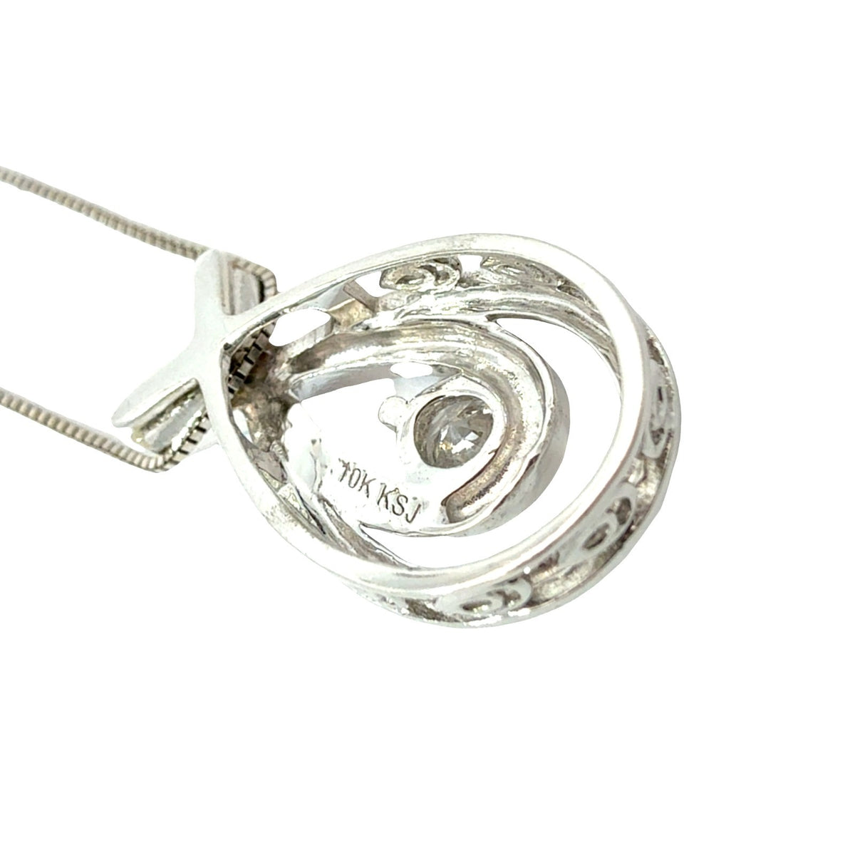 10k White Gold 0.24ctw Diamond Pendant Necklace7